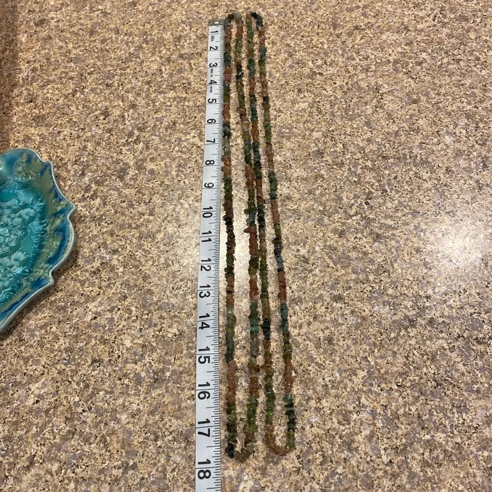 2 Vintage Tourmaline (?) Necklaces Multicolored Pink Green Watermelon Colors - Picture 4 of 11